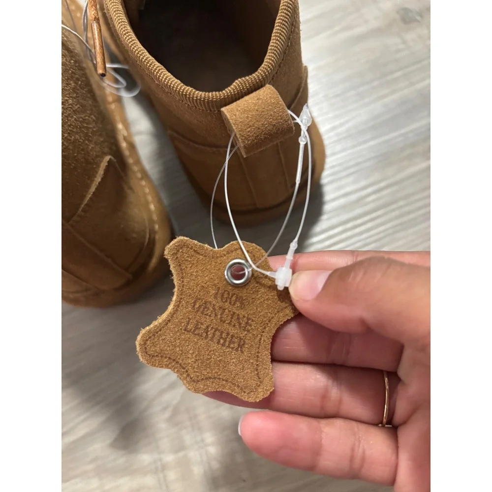 Strauss + Ramm Kids Gerrit LYB988 Tan Suede Chukka Boots Faux Fur Lined Size 13M